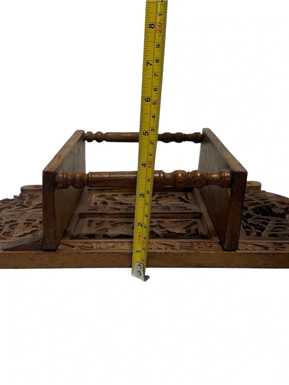 Vintage Carved Wood Elephant Wall Shelf Boho Indian Style Decor
